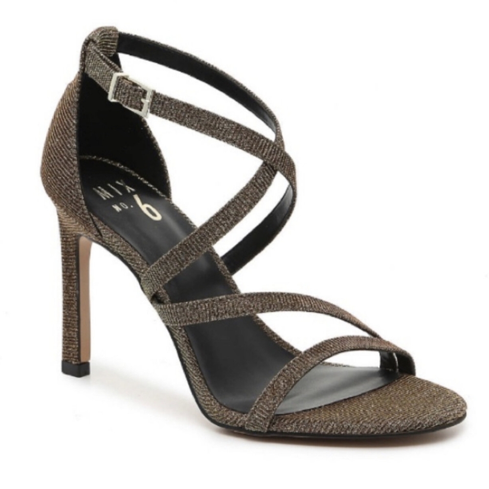 NWOT Gold Sparkly Strappy Heels